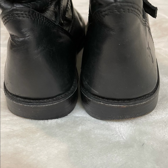 FRYE Shirley Black Tall Buckle Knee High Riding Boots Pull On Leather 6 - Picture 6 of 11